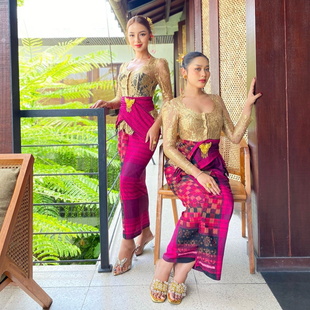 Kamen endek lembaran set selendang