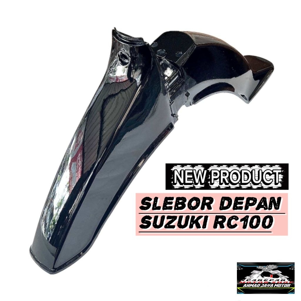 selebor slebor spakbor depan suzuki rc 100  rc80 RC100 warna hitam mengkilap