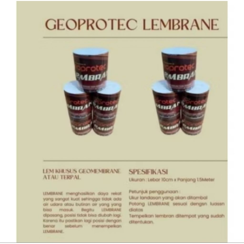 LEM PENAMBAL GEOMEMBRAN GEOPROTEC LEMBRANE
