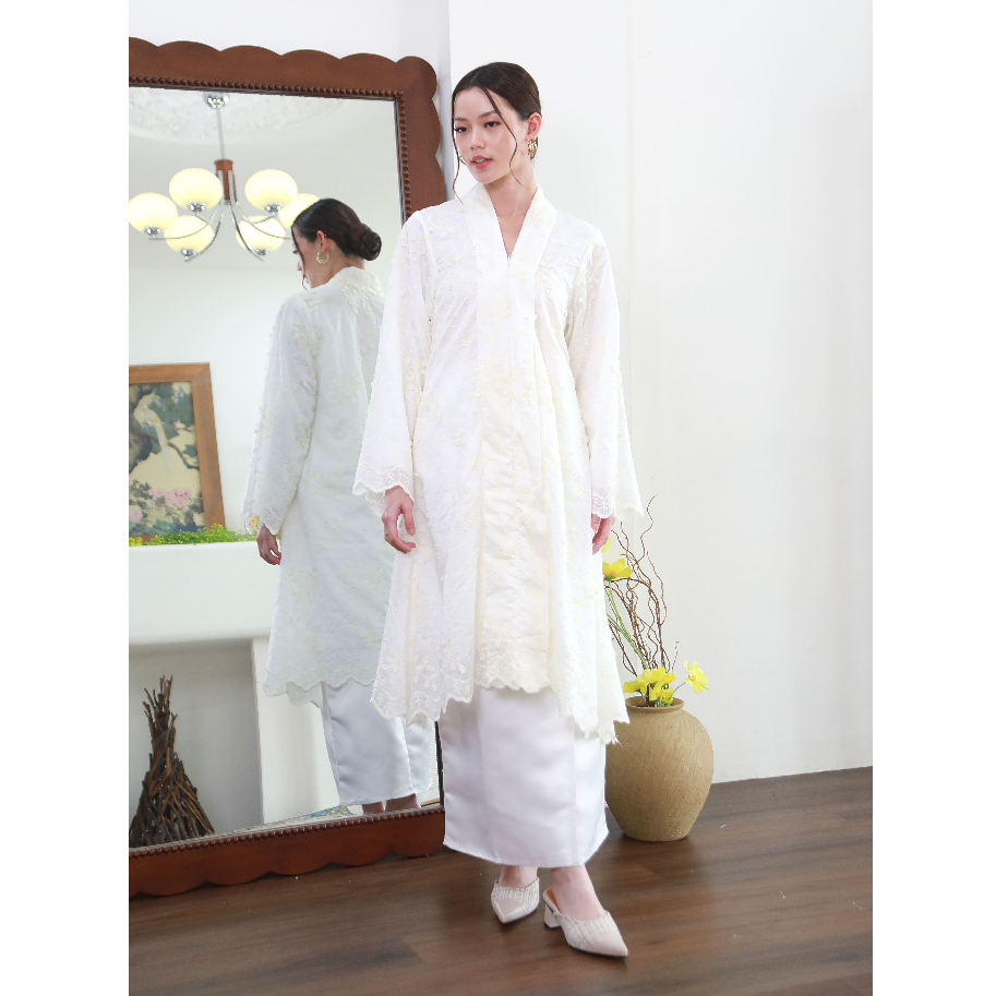 Vimemo - Alika Tunik / Midi Tunik Wanita Organza Motif Bunga