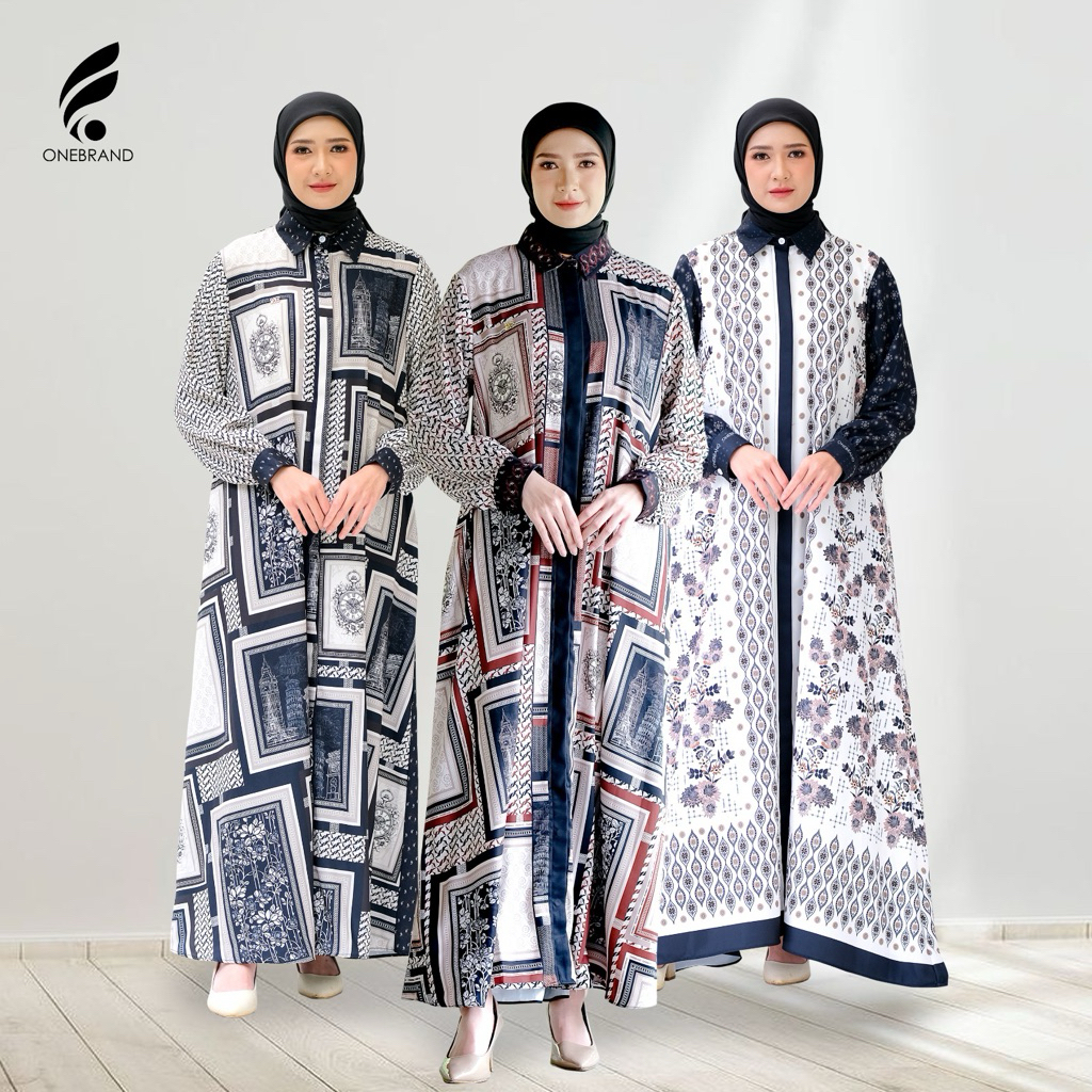 ONEBRAND Hijab  RUMILA & DAISY Dress | Gamis Dress Wanita Muslimah Yoris Motif Cantik Busui friendly