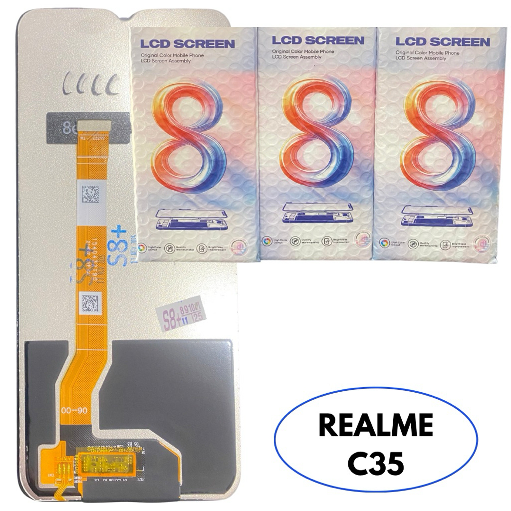 LCD ORIGINAL REALME C35 FULLSET BLACK