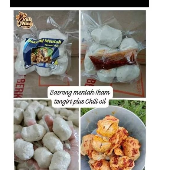 basreng mentah baso goreng ikan tengiri free chili oil