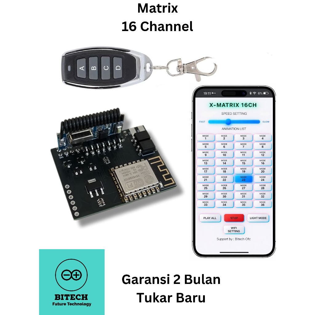 Controller LED Matrix Biled - Kontroller LED Matrix Mini Laser D2