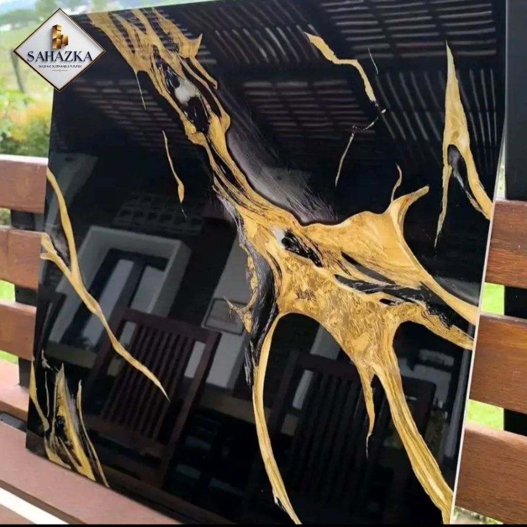 Promo granit 60x60 glossy glazed polish motif hitam marmer , granit motif gold marmer , granit lanta