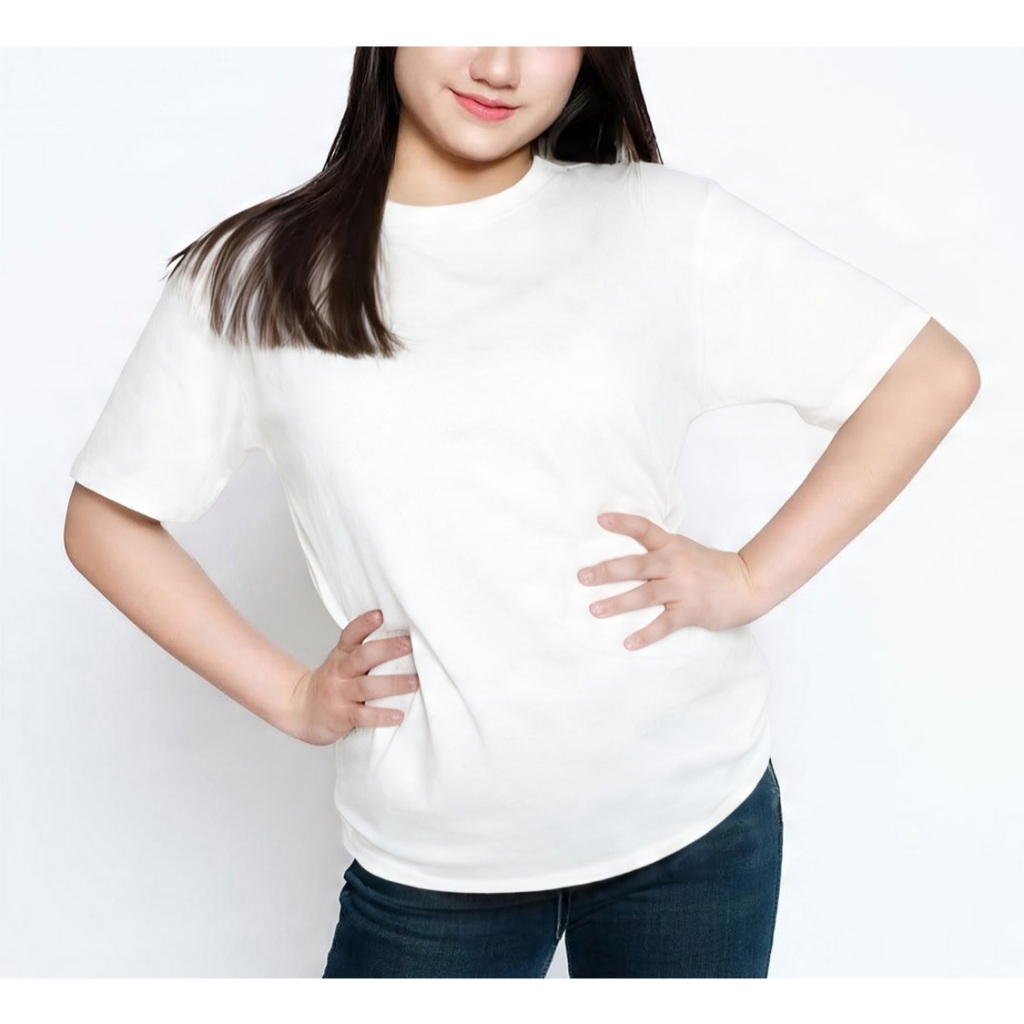 ELKT - KAOS WANITA /  BAJU POLOS WANITA WARNA PUTIH - HITAM - NAVY - MAROON