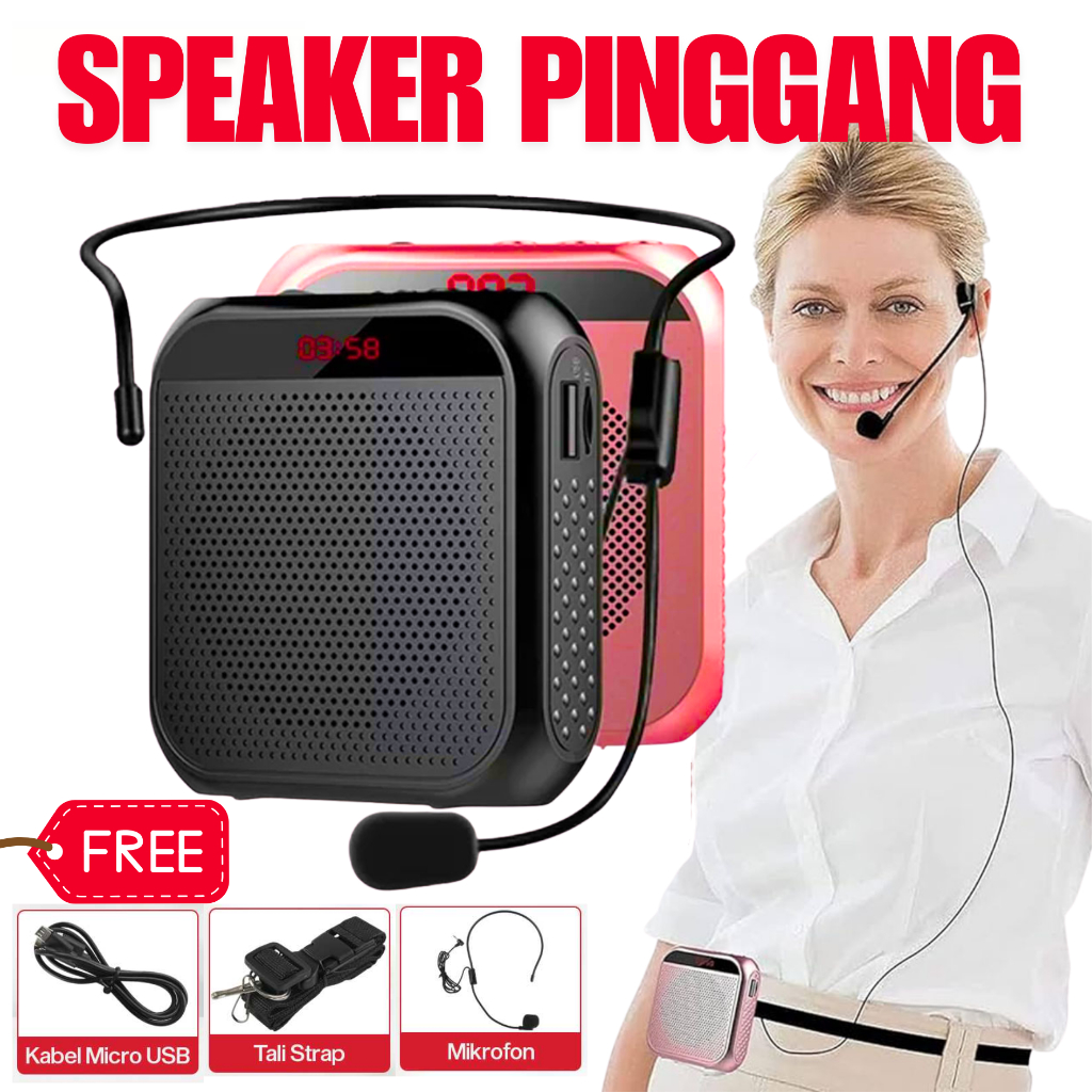 TaffSTUDIO K6 Speaker Pinggang Bluetooth Mini Guru Tour Guide Mic Speaker Megaphone
