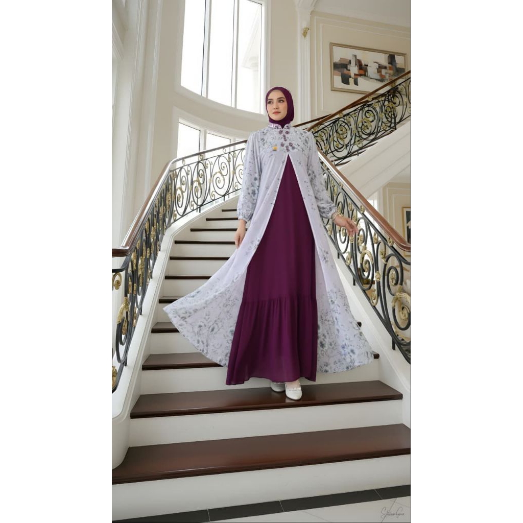 SORAYA DRESS SET HIJAB BAHAN CERUTY BABYDOLL PREMIUM LD 110 BUSUI FRIENDLY