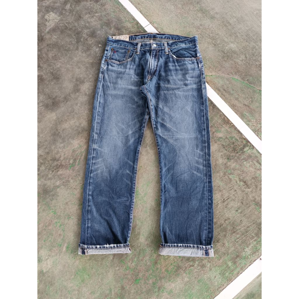 vtg polo Ralph Lauren hampton straight selvedge accent faded jeans