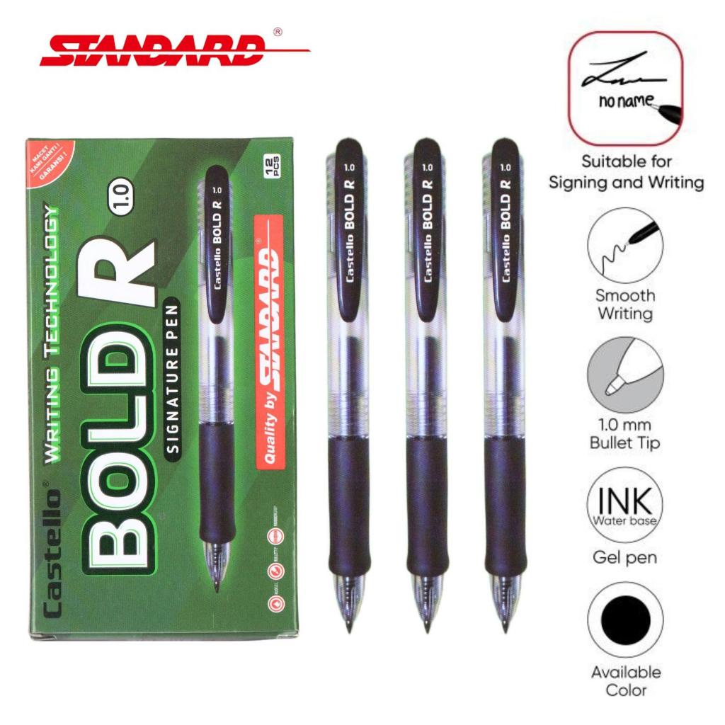 STANDARD - PULPEN / BALLPOINT / ALAT TULIS / PENA BOLD R CASTELLO 1.0 WARNA BLACK