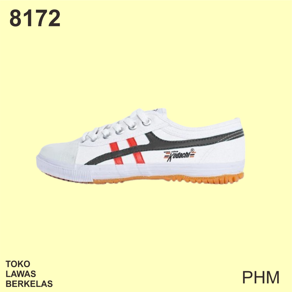 Sepatu Kodachi 8172 PHM Kodachi Shoes 8172 Putih Hitam Merah 8172 White Red Black