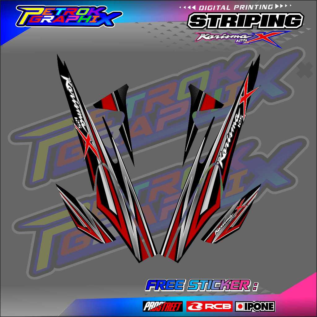 STRIPING VARIASI LIST MOTOR HONDA KARISMA X 125 / STIKER VARIASI MOTOR HONDA KARISMA X 125