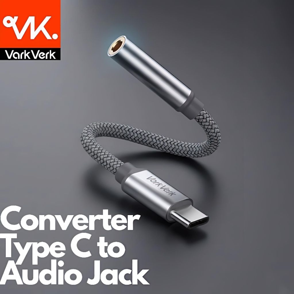 Converter Type C ke 3.5mm VarkVerk Jack Adapter Perempuan OTG Type C to 3.5mm Jack Female adapter