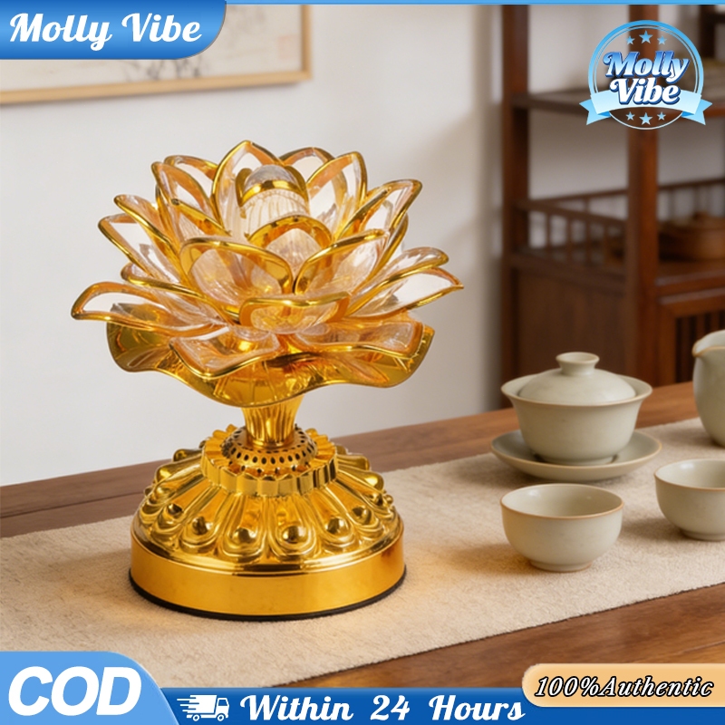 Lampu Sembahyang LED Teratai Radio Buddha 39 Lagu Warna Warni Untuk Altar Buddha