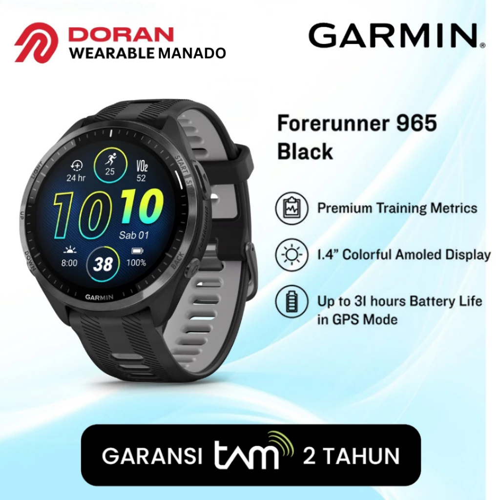 Garmin Forerunner 965 Fr 965 Running Watch - Garansi TAM 2 Tahun