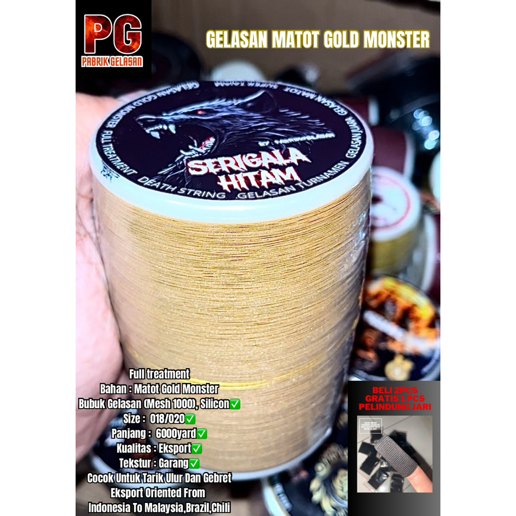Gelasan MATOT GOLD Serigala Hitam size 017/020 (Asli Original)