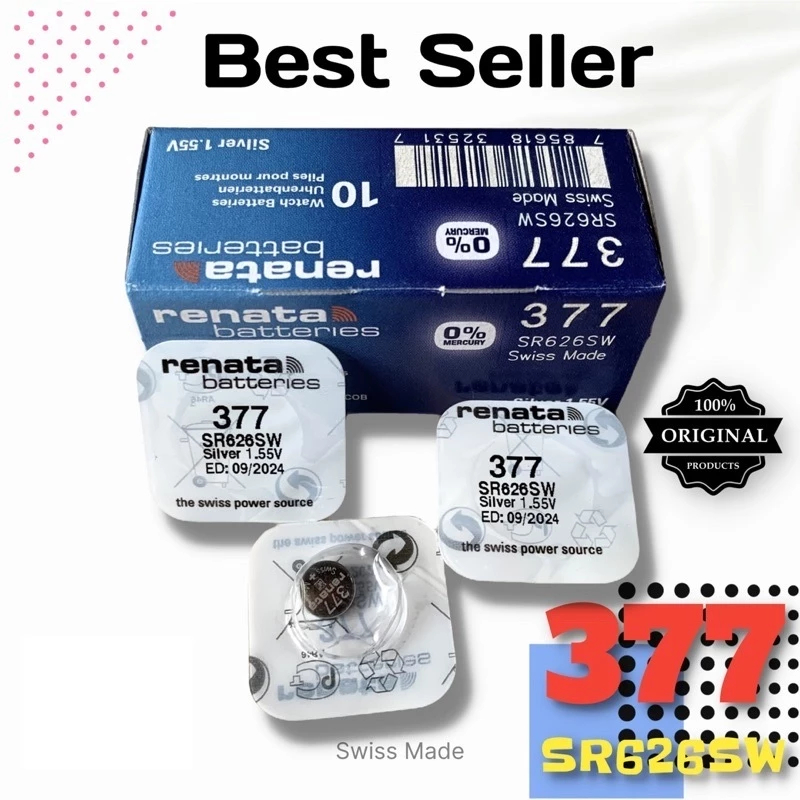 Baterai Batre RENATA Battery 377 SR 626 SW SR626SW LR626 SR626 626SW Original