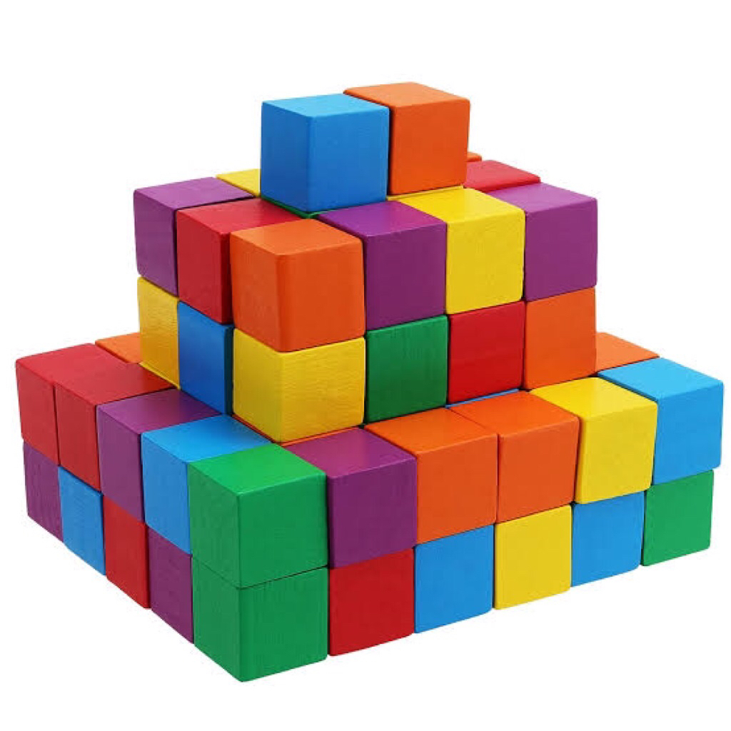 balok warna warni | balok kayu susun