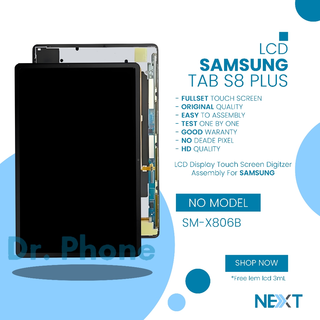LCD Samsung Tab S8 Plus Fullset Touchscreen - High Version Original Parts