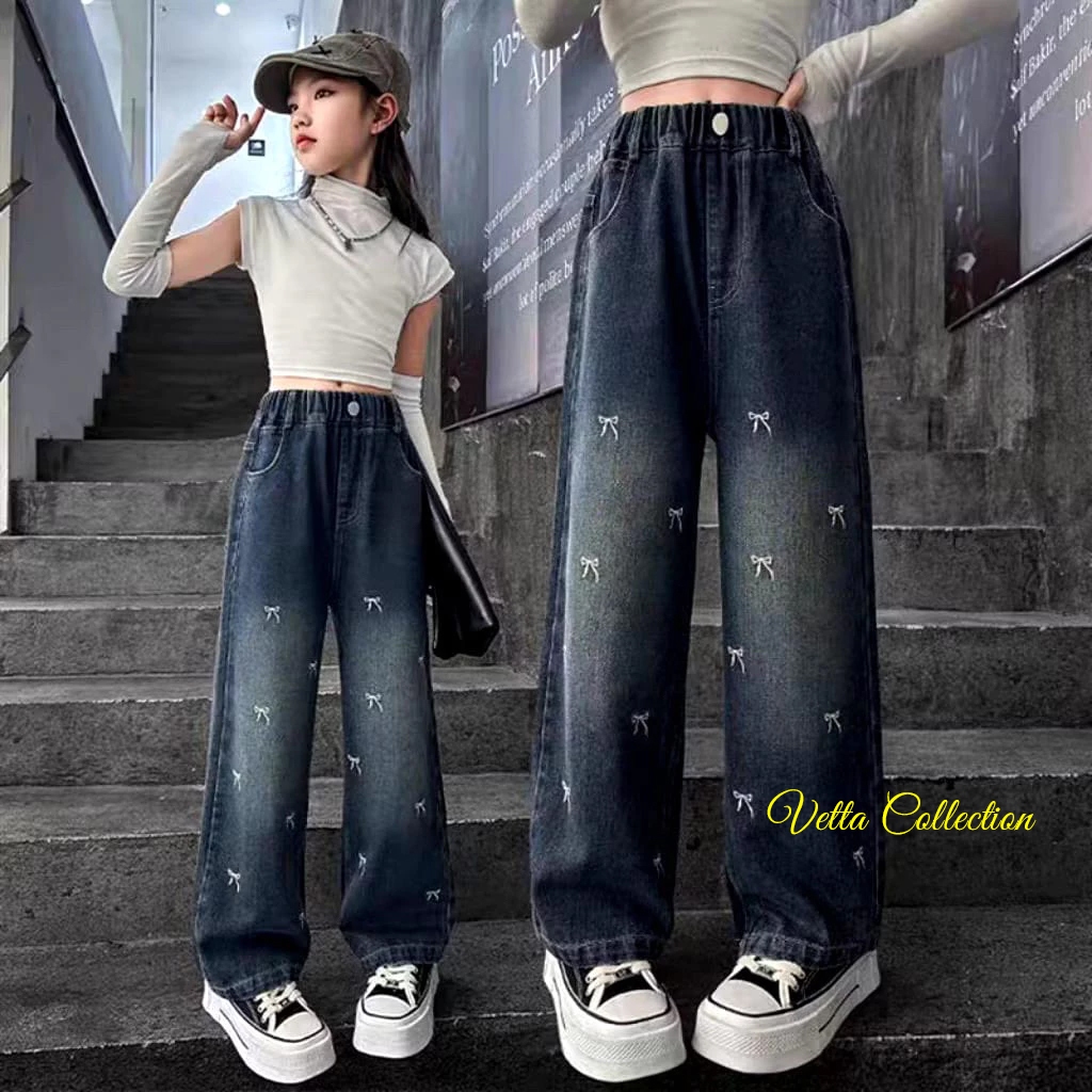 Celana Kulot Jeans Anak Remaja Perempuan Usia 6-15 Tahun Kids Denim Palazzo Girls Premium Quality