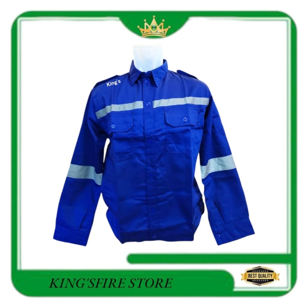 baju kemeja safety/ baju seragam safety/ Atasan baju safety/ warna biru bca