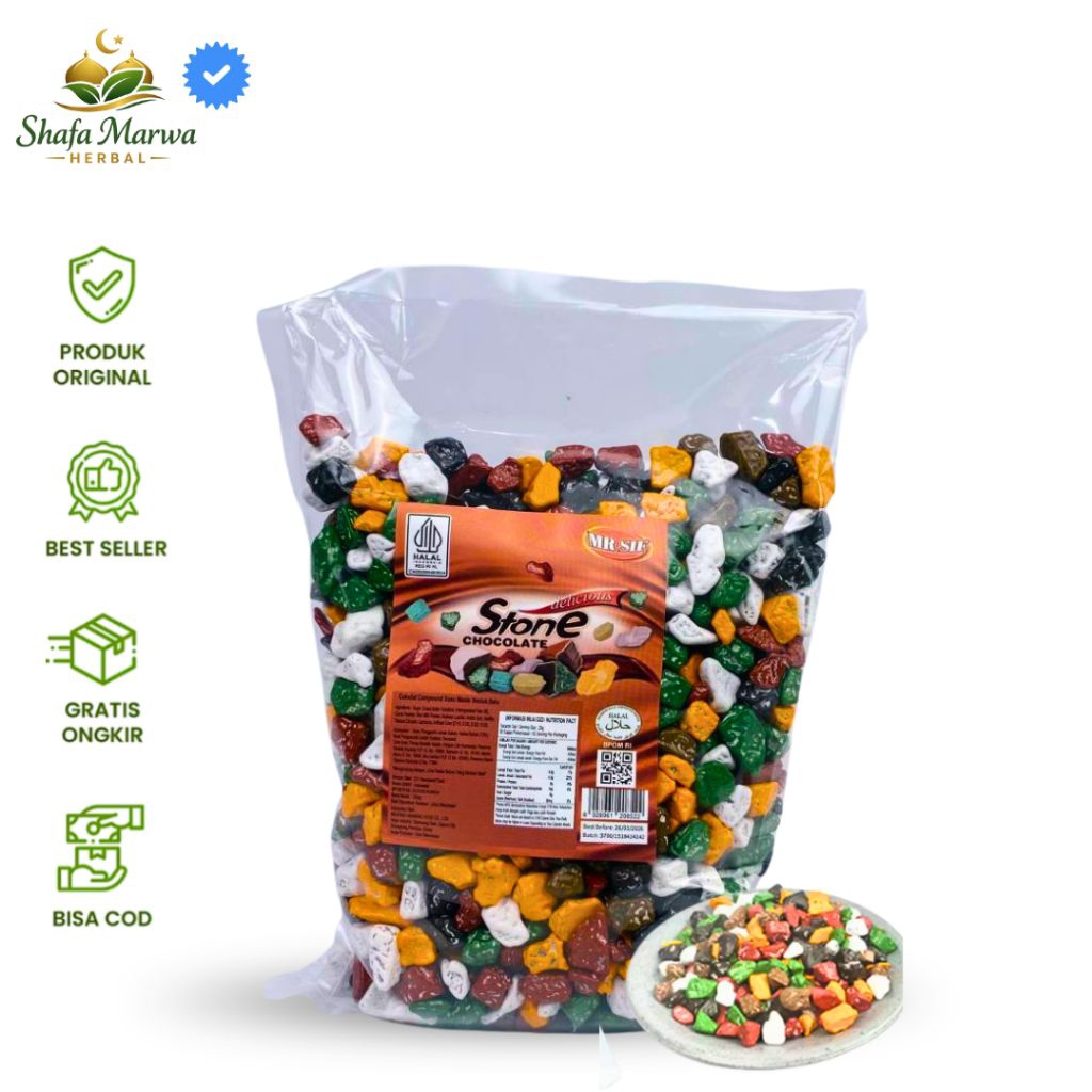 PROMO Coklat Kerikil Arab 1kg | Coklat Kerikil Mr . Sif | Permen Coklat Arab Batu kerikil