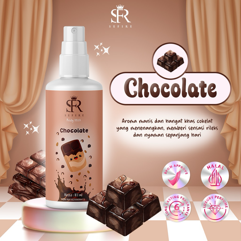 SEFIRE Parfum Dessert Series 100ml | Aroma Chocolate | Best Seller | Premium parfum | BPOM & Halal |