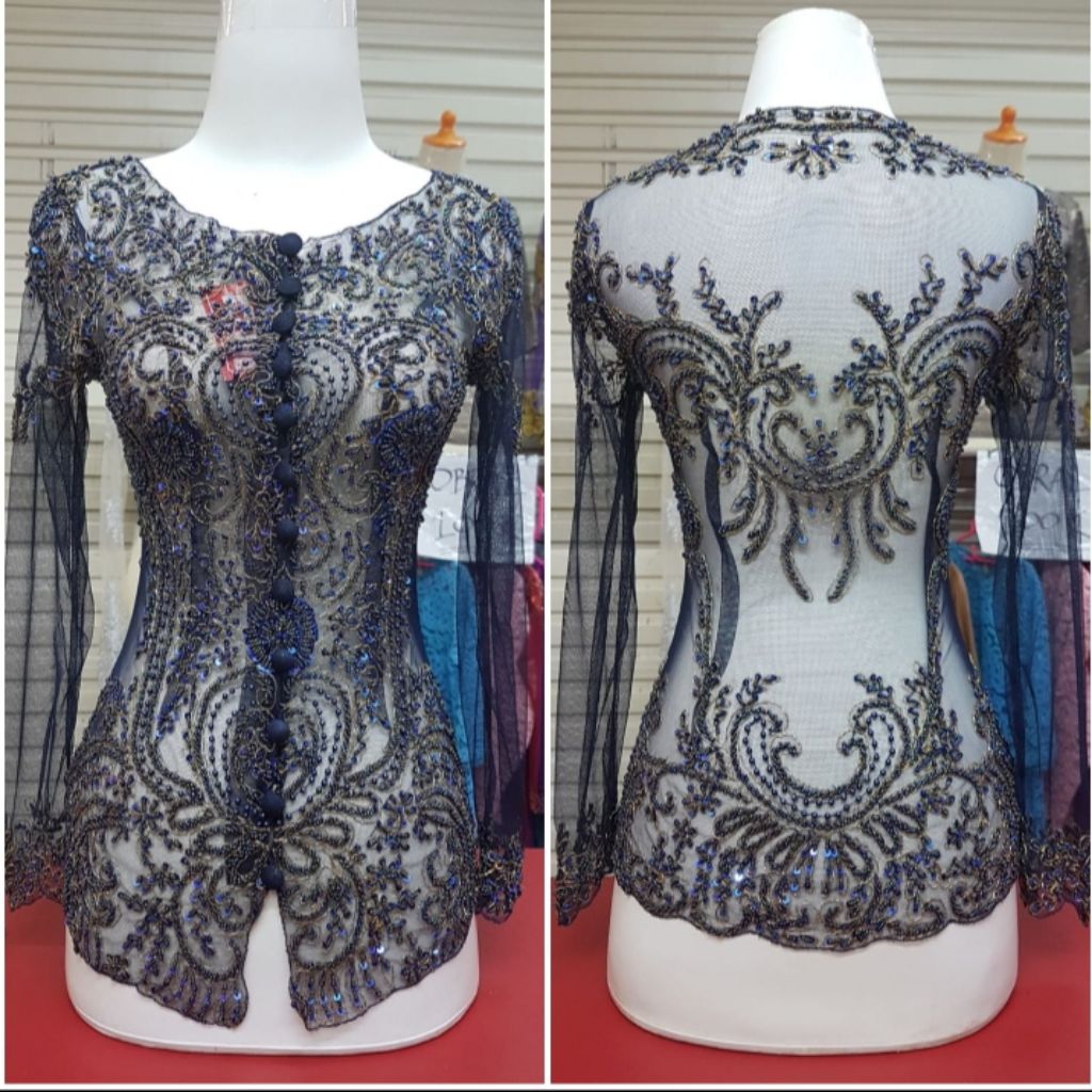 KEBAYA PAYET+KOMISOL//KEBAYA PAYET KERAH SABRINA LENGAN PANJANG