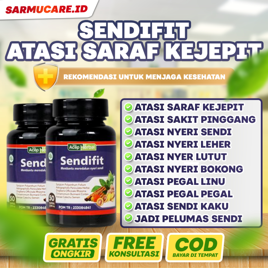 Sendifit Obat Herbal Saraf Kejepit Sakit Pinggang Nyeri Sendi Leher Lutut Bokong