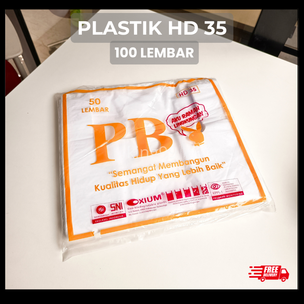 Kantong Kresek Plastik Putih 50 Lembar Ukuran 35 Go Green