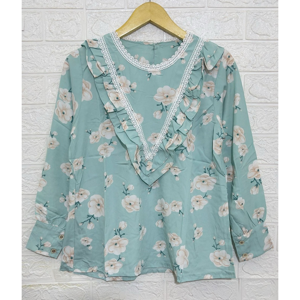 Blouse Bunga Wolfish Rempel Dada