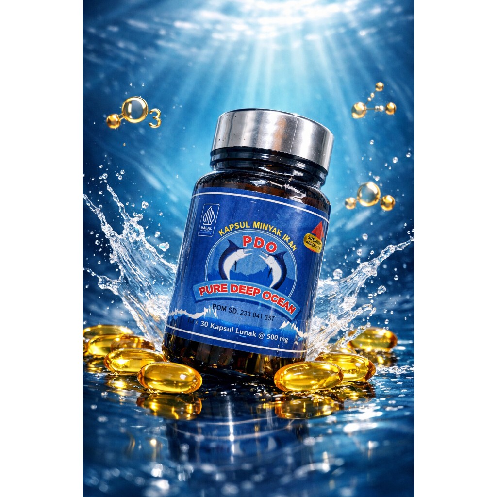 [SATUAN] Minyak Ikan PDO Pure Fish Oil ORIGINAL Minyak Ikan Omega 3 Isi 30 Kapsul