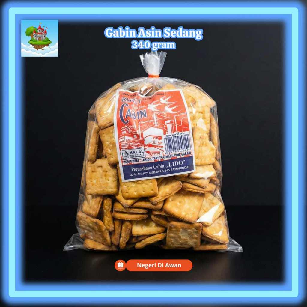 Roti Gabin Lido Asin 340gr - Biskuit Gabin Gurih Khas Samarinda - Oleh Oleh Kaltim