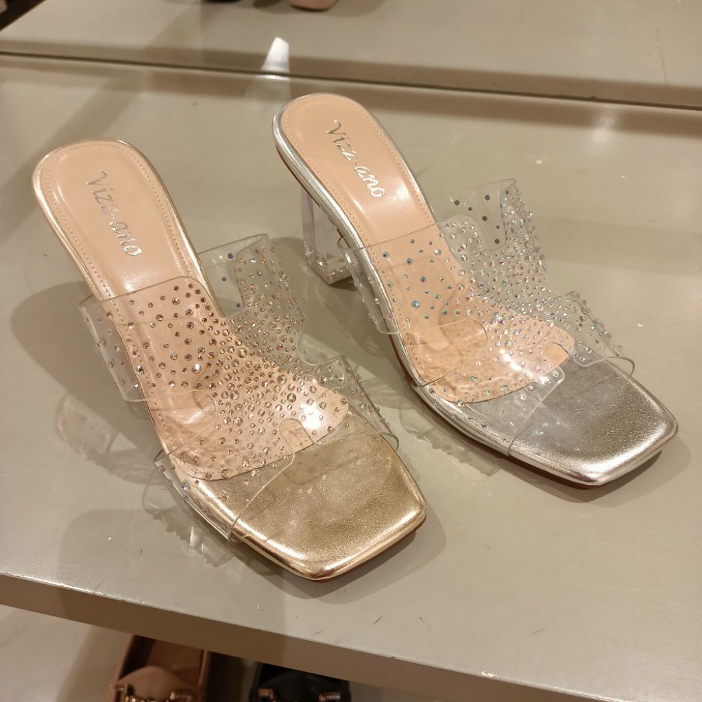 sandal wanita pesta heels 8cm VIZZANO original