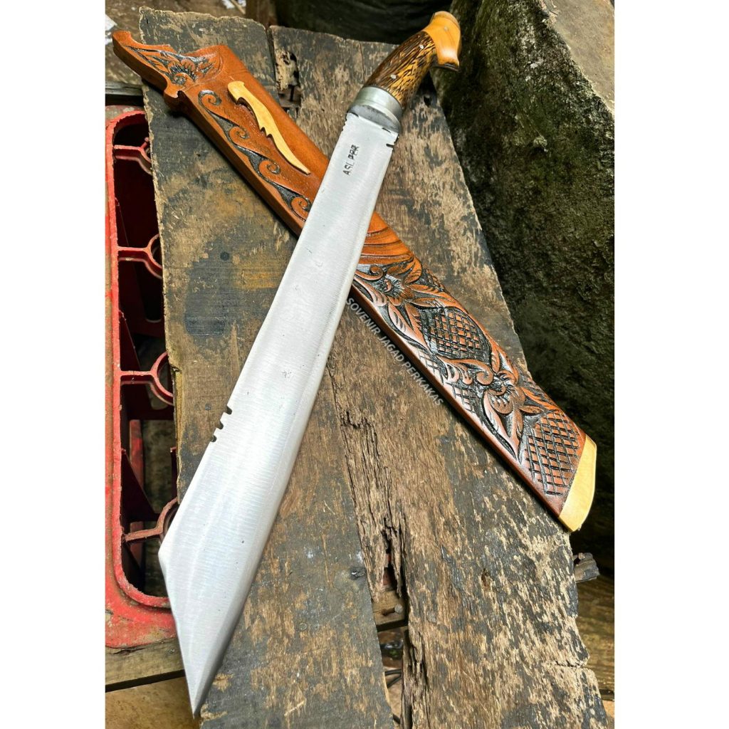 GOLOK PATIMURA BAJA PER SEPUH KUAT Tebas Pohon Kayu Bambu Baja 40cm Pemotong Hebat Kuat Fulltang