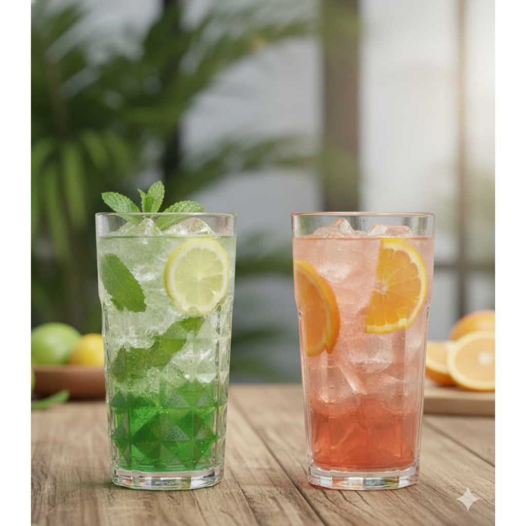 Gelas Minum Kaca Bening Tinggi Tebal – Gelas Es Teh Jus Lemon Tea