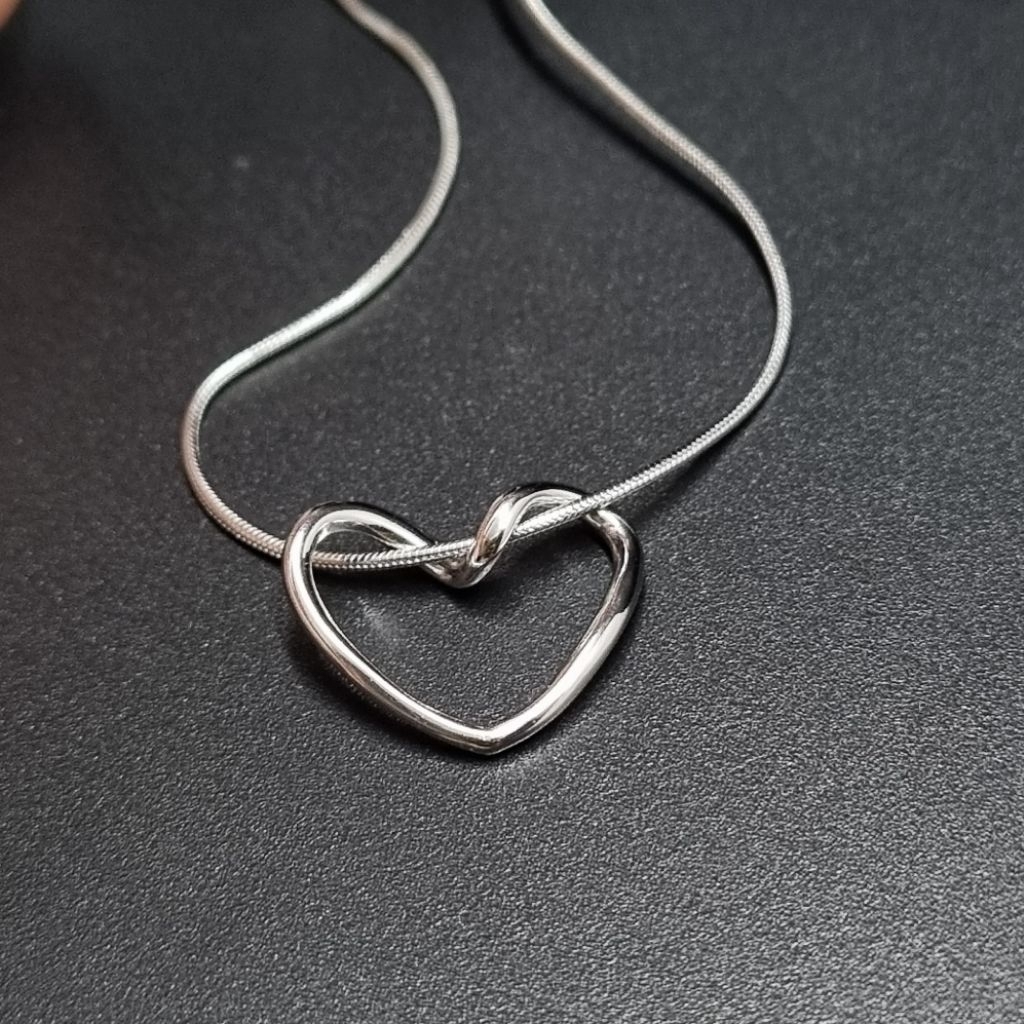(Swancraft SW-1341N) Kalung Necklace Heart Silver S999 Perak Murni