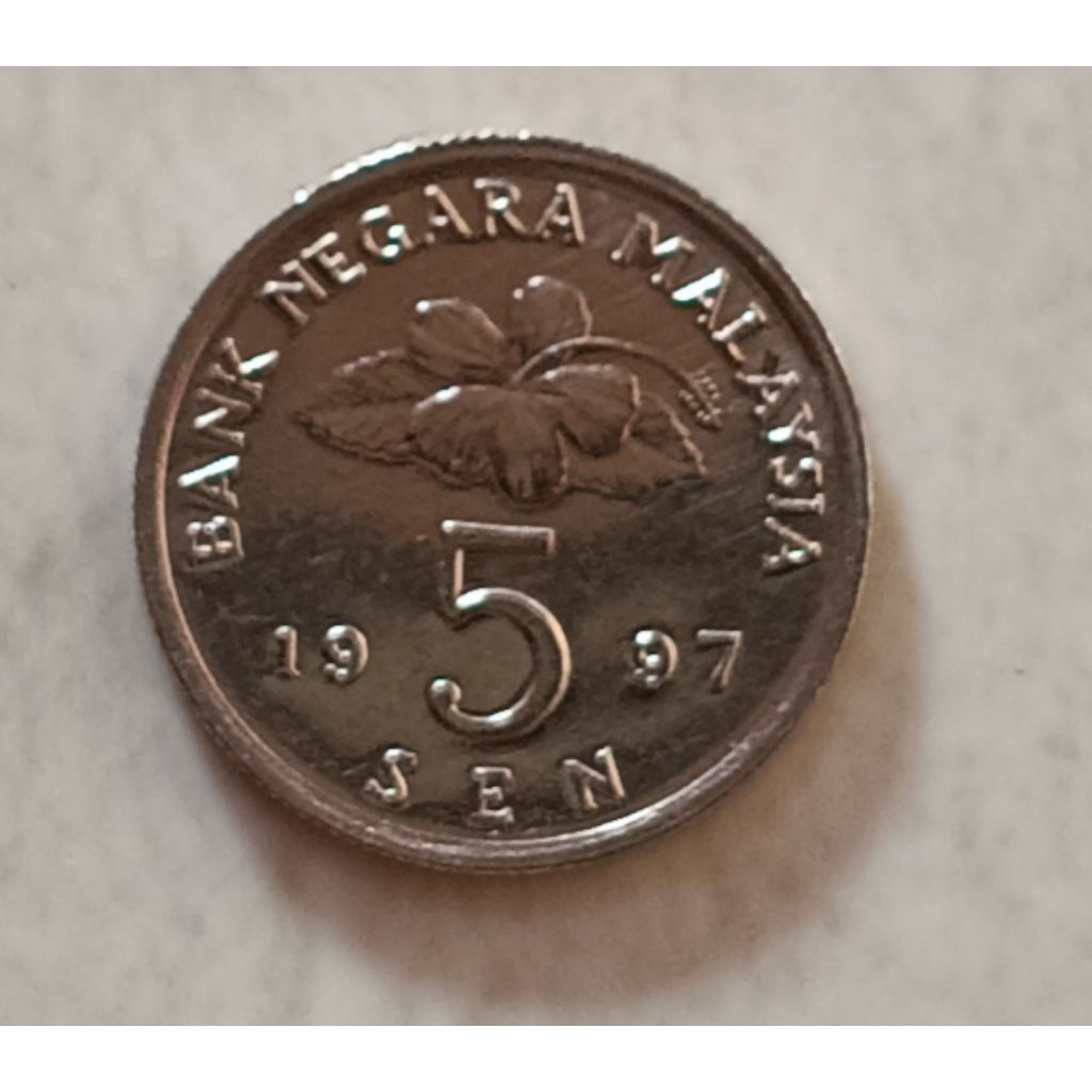 koin Malaysia 5 sen tahun 1997..
