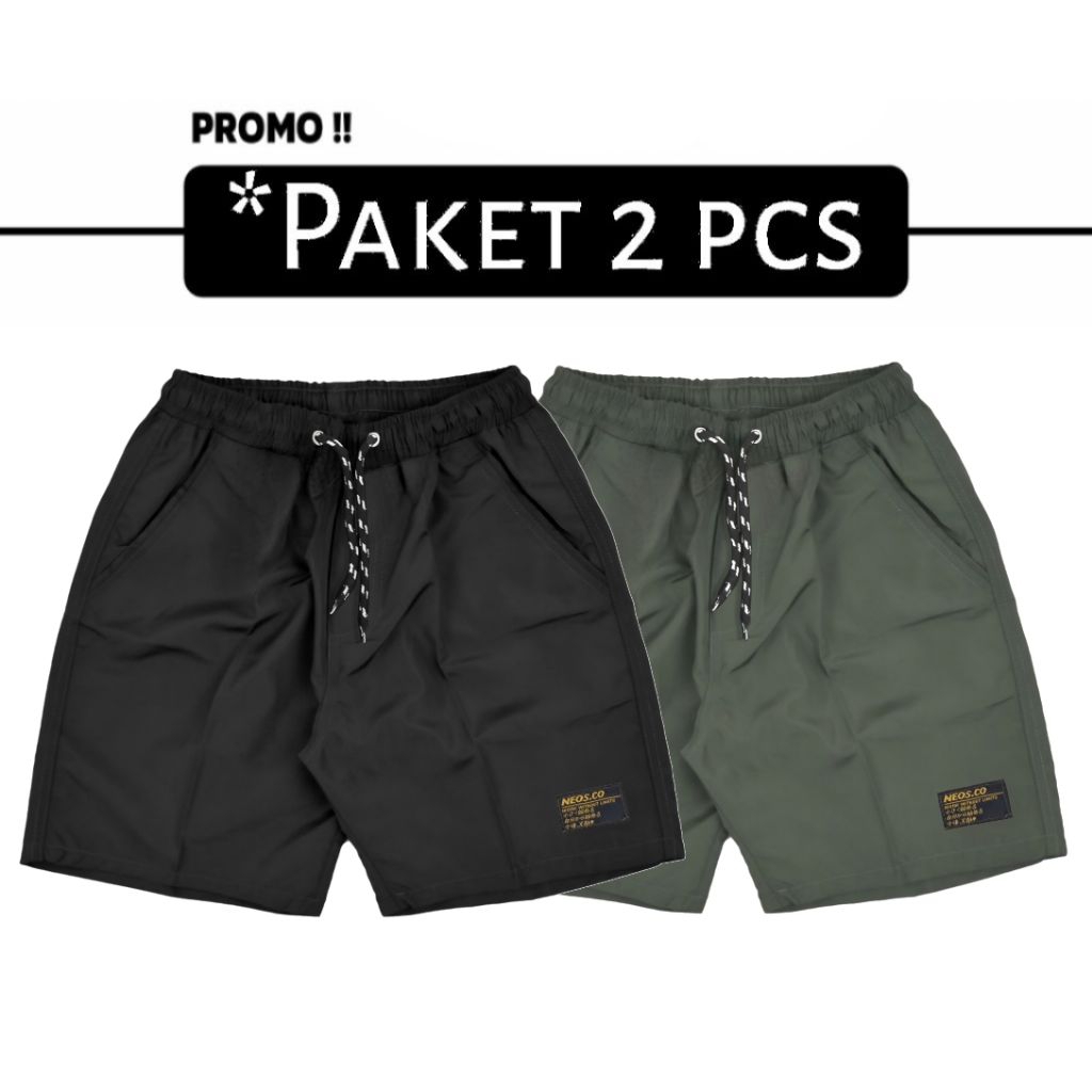 Paket Isi 2 Pcs Celana Santai Pria Wanita Boardshort Distro Short Pants Casual