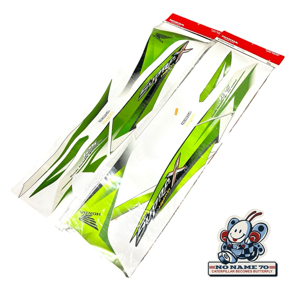 Striping Sticker Stiker Set KYZ Honda Supra X 125 Helm In Original Hijau