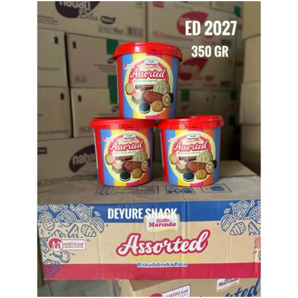 Marindo Assorted Biscuit Jar Timba 6x350gr Isi 6 Jar