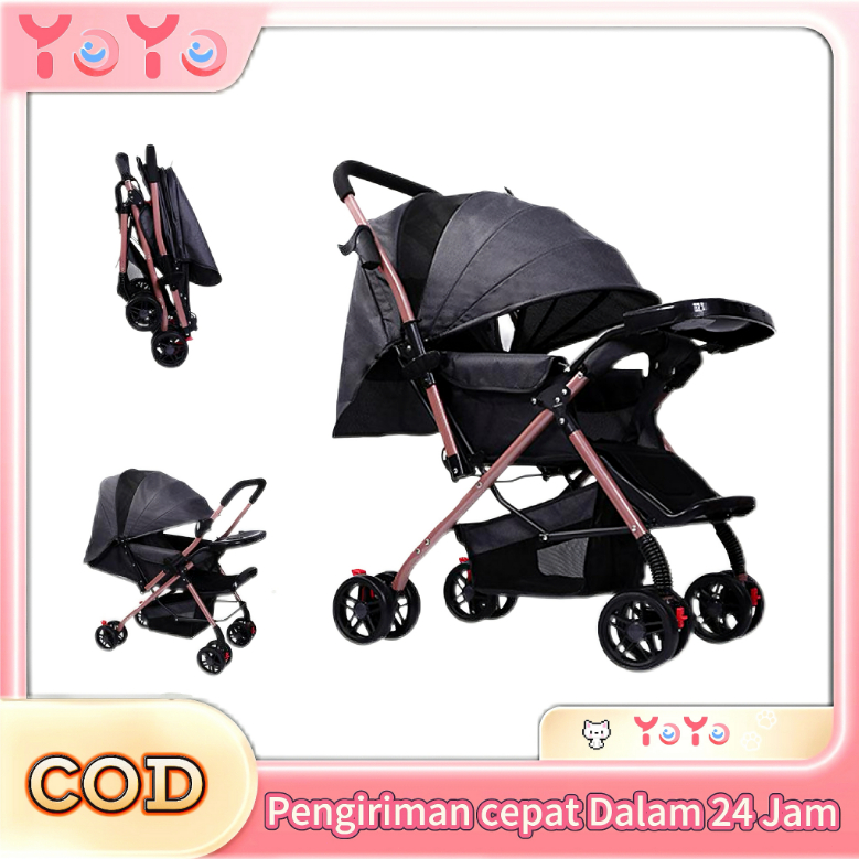 YOYO Stroller Bayi  Kereta Bayi Lipat Dua Arah Posisi Duduk Berbaring Dapat Disesuaikan Multifungsi 