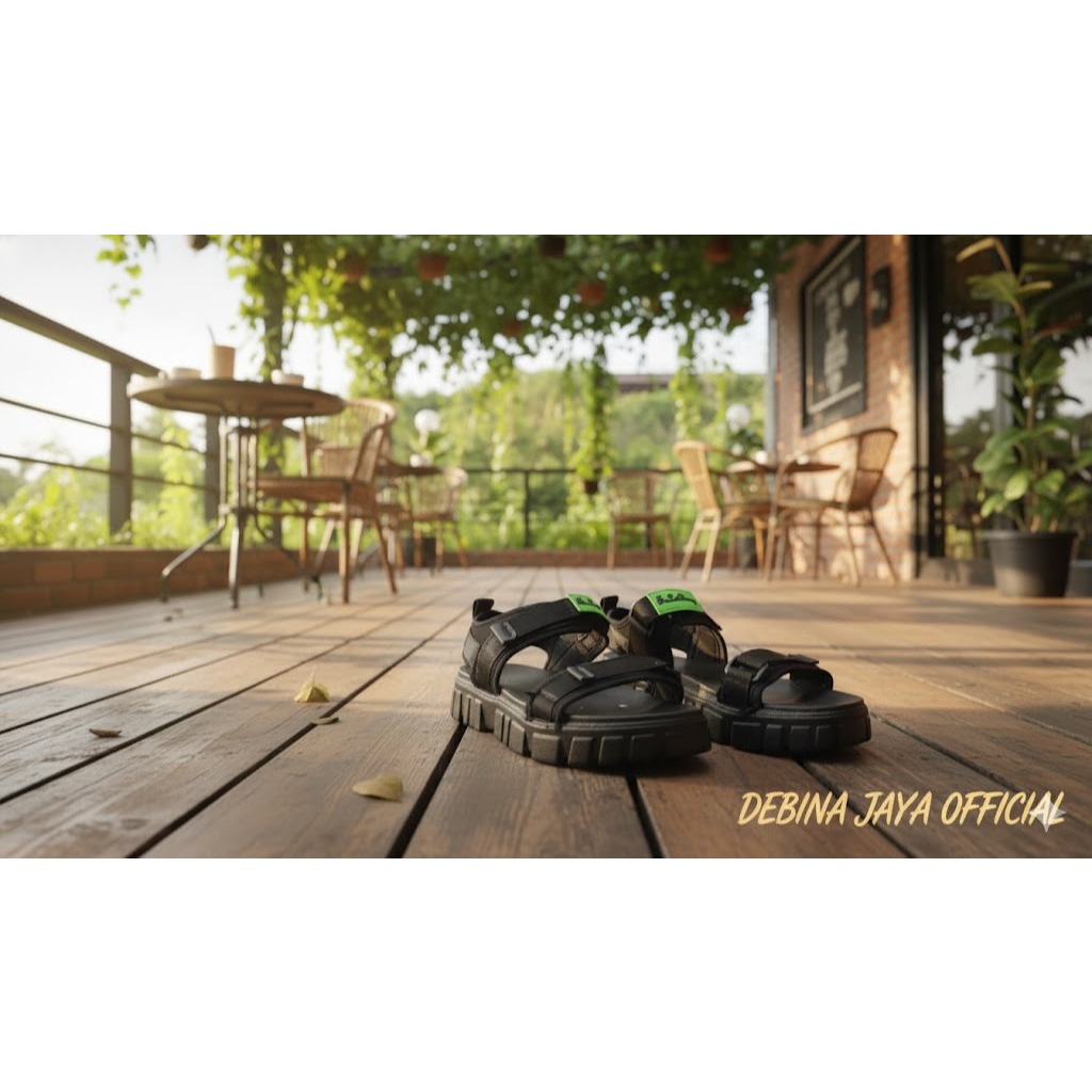 Debina Jaya Official  –  FLD 787-L4 HITAM-  Size  No. 37-40 -  Sandal Gunung Slop Wanita Sandal Kare