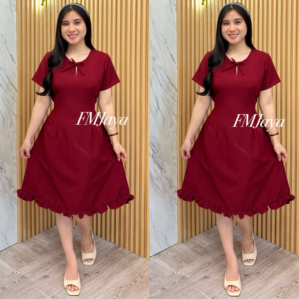 MIDI DRESS WANITA PREMIUM 0514-6 || DRESS SINCIA PREMIUM || DRESS IMLEK || DRESS CNY || DRESS KONDAN