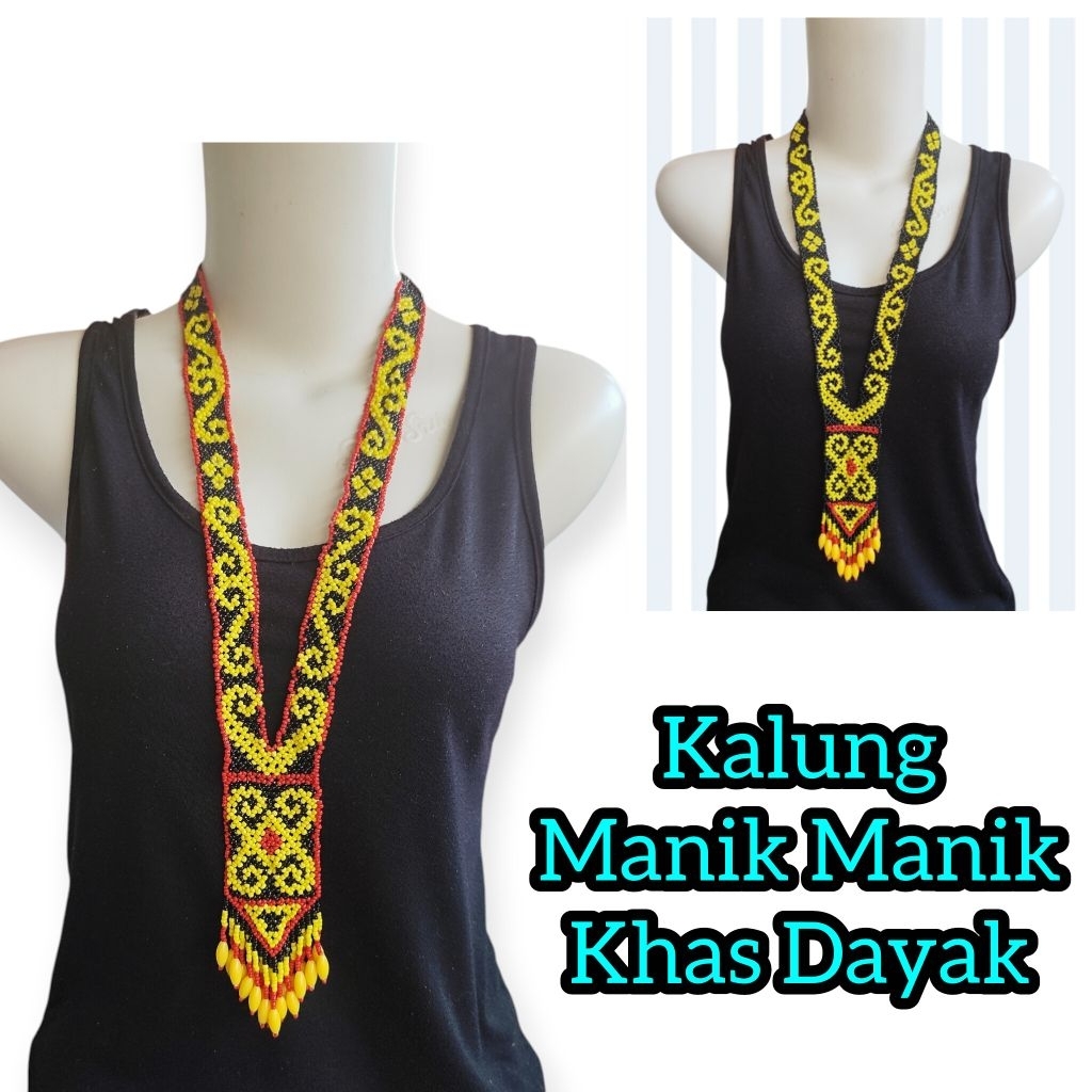 Kalung manik dayak / kalung dayak / kalung manik Dayak Sarawak / kalung manik bidayuh / kalung dayak