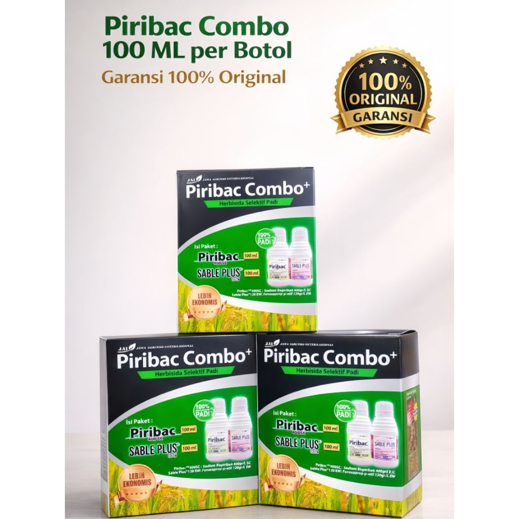 Obat rumput di padi Piribac combo (PAKET COMBO) 100ml PIRIBAC 400 SC + 100ml Sable Plus 120 EW  ORIG