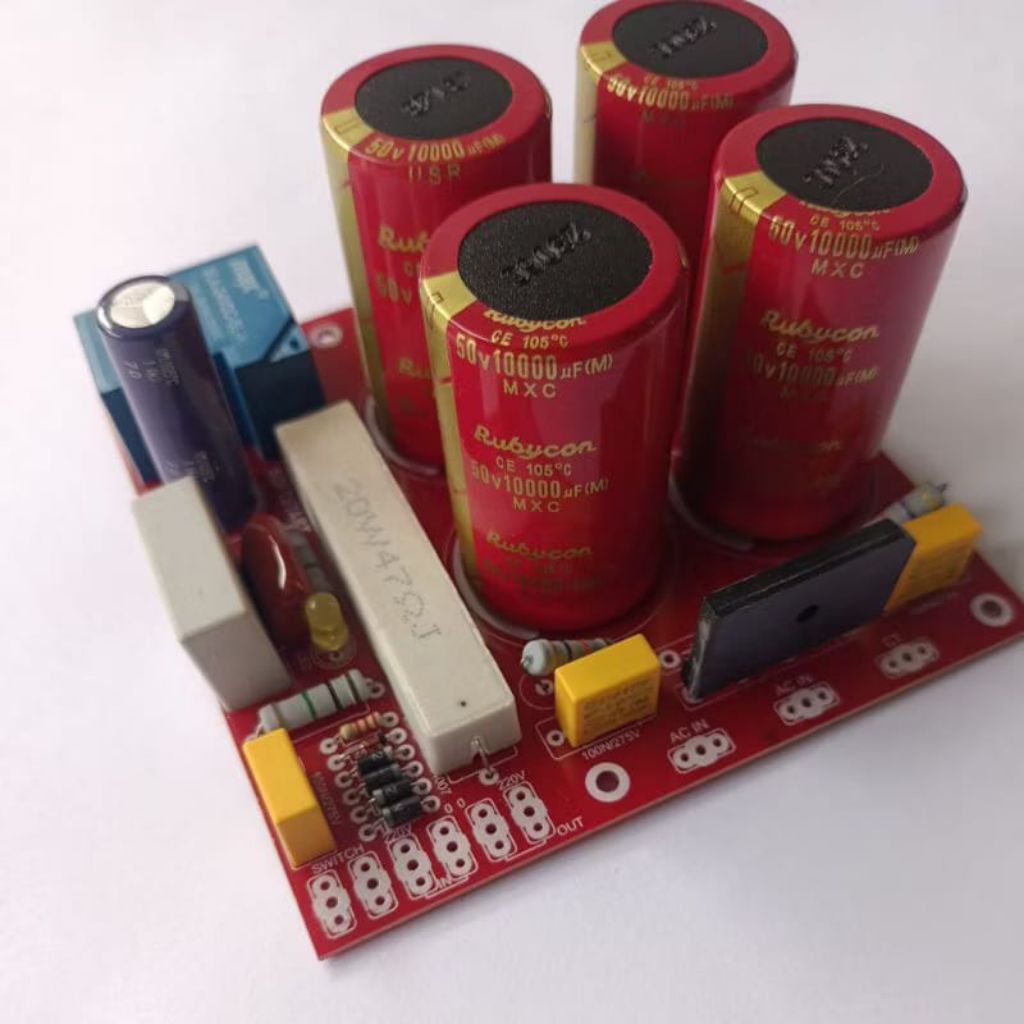 satu set kit psu 4 elco + sofstart + elco rubycon 50v 10000uF