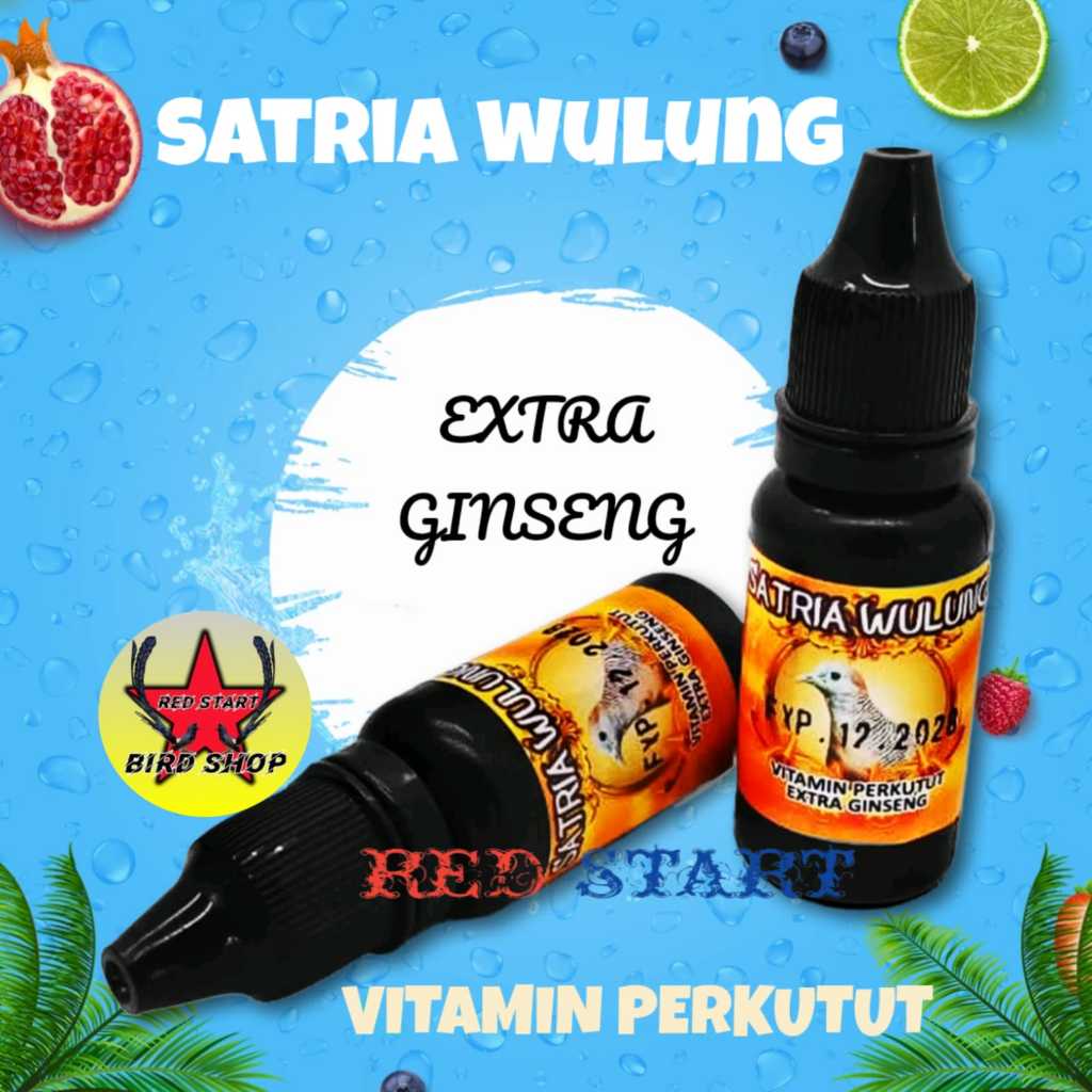 RED START Vitamin Burung Perkutut Satria Wulung Ginseng Pro 3 Tetes Gacor Manggung Jamu Herbal Suple