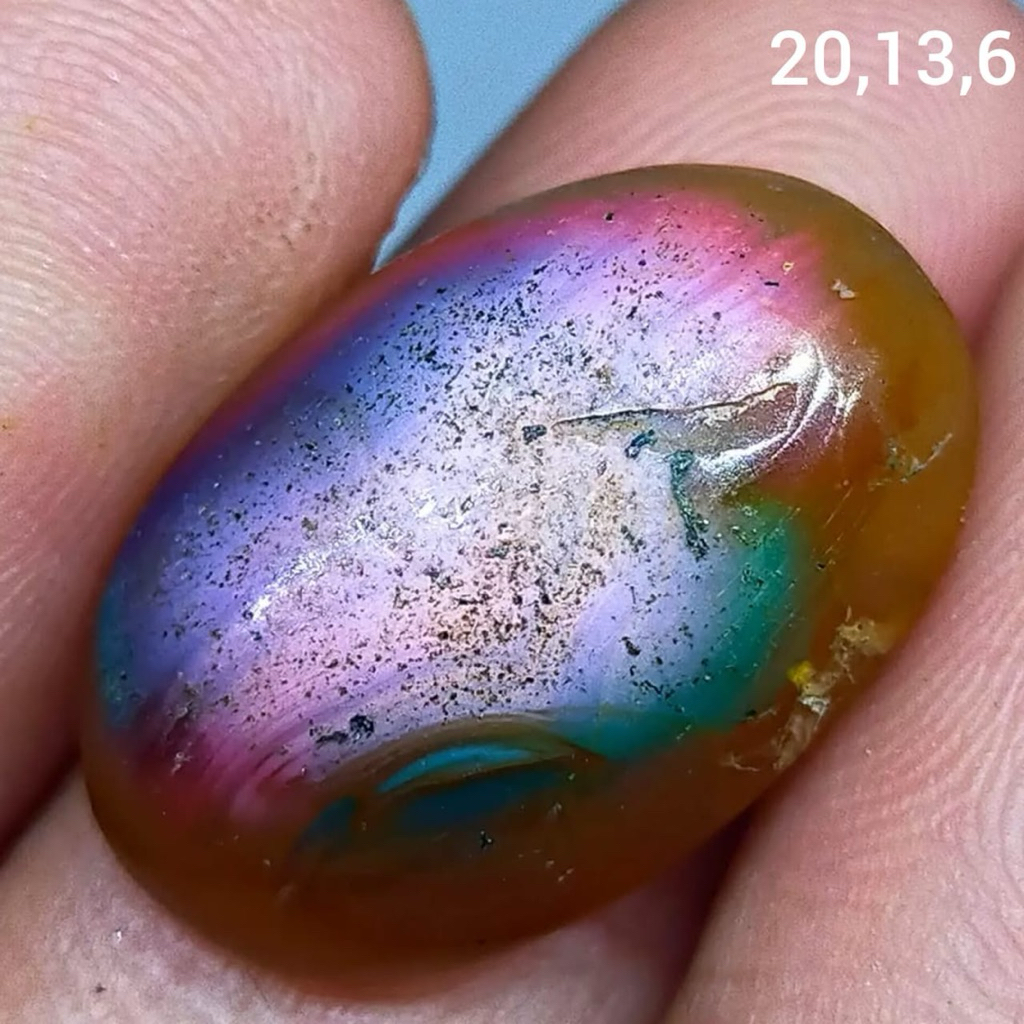 batu akik asli rubah pancawarna antik top hq natural (asli alam)