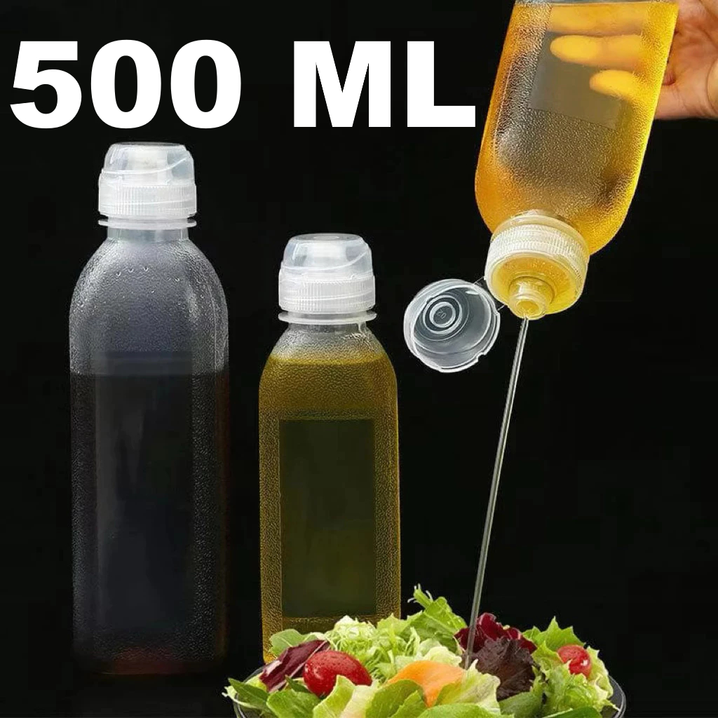 Botol Fliptop untuk Minyak Makan Kecap Saos Saus Madu tomat Bumbu Cair Dapur Plastik bentuk Kotak Se